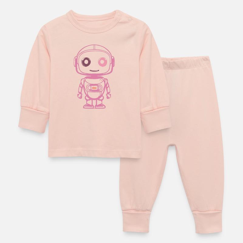 Illustration du robot spatial rose - Pyjama Bébé - rose cristal