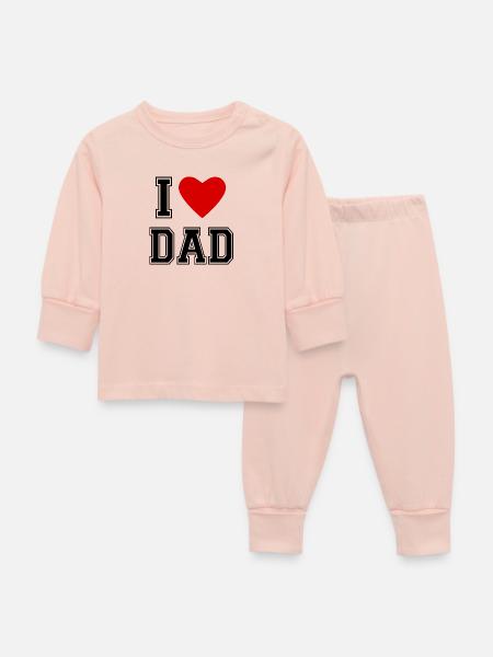 I LOVE DAD - Baby Schlafanzug - Kristallrosa
