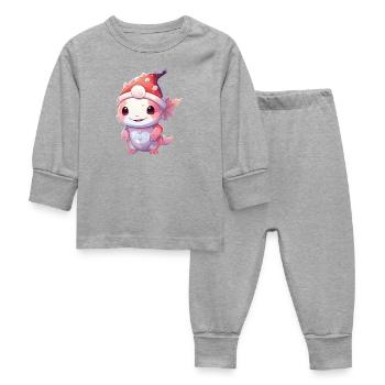 Axolotl miracle de Noël : des rires sous le chapeau - Pyjama Bébé - gris chiné - Devant
