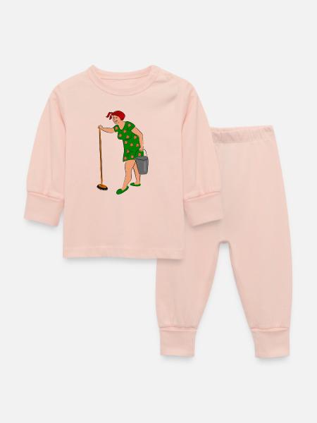 Putzfrau Arbeit Hausfrau - Baby Schlafanzug - Kristallrosa