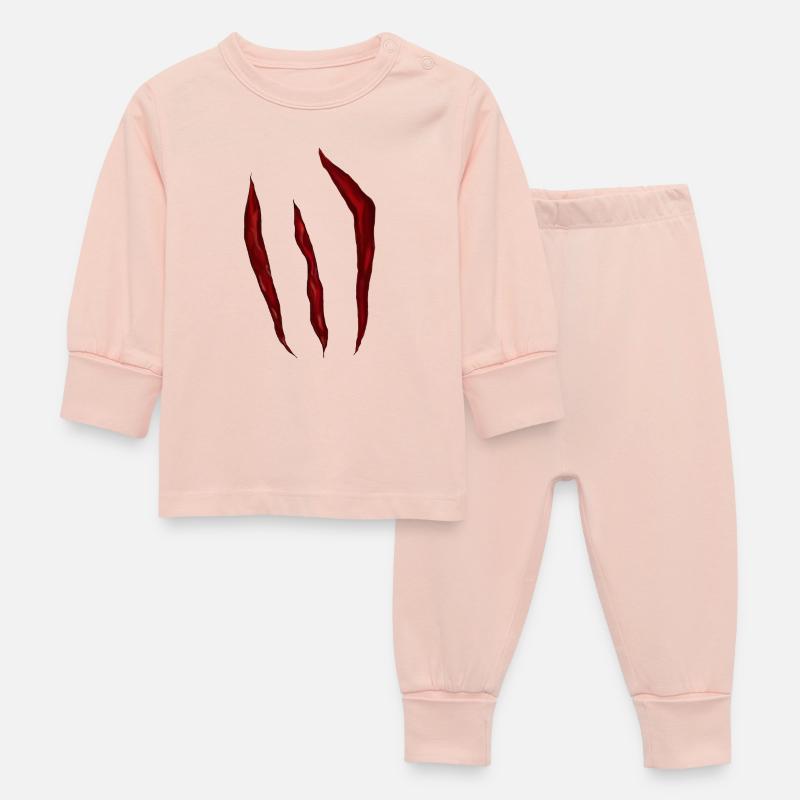 Rayures rouge sang - Pyjama Bébé - rose cristal