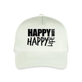 text cool happy wife life ehefrau gluecklich leben - Kinder Bio Basecap - Helles Mintgrün - Vorne