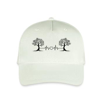 Herzschlag Bäume Baum Wurzel Wald Natur Naturliebe - Kinder Bio Basecap - Helles Mintgrün - Vorne