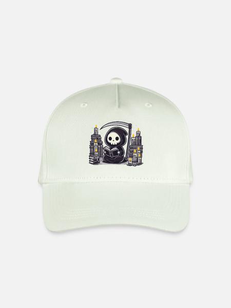 Niedlicher Sensenmann Buchliebhaber - Kinder Bio Basecap - Helles Mintgrün