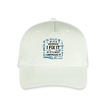 Wenn es kaputt ist, repariere ich es - DIY Spruch - Kinder Bio Basecap - Helles Mintgrün - Vorne