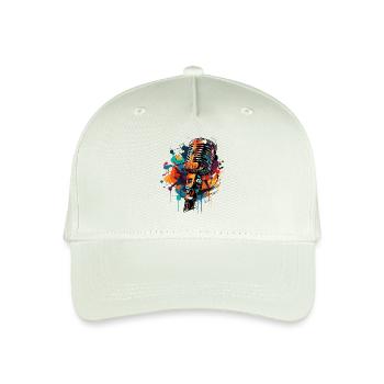 Mikrofon retro design gesang - Kinder Bio Basecap - Helles Mintgrün - Vorne