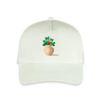 Vase Dschungel - Palmen Tropen - Kinder Bio Basecap - Helles Mintgrün - Vorne