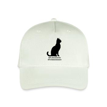 Schwarze Katze - 80 % Baumwolle 20 % Katzenhaare - Kinder Bio Basecap - Helles Mintgrün - Vorne