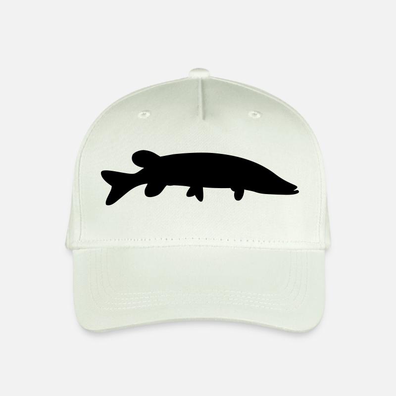 Fisch-Silhouette Hecht - Kinder Bio Basecap - Helles Mintgrün