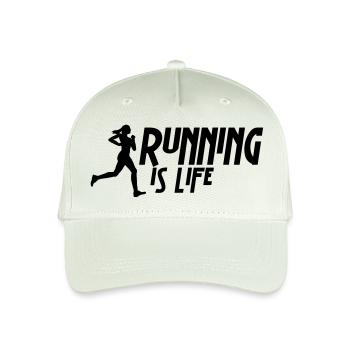 running is life female i 1c - Organic Kids’ Baseball Cap - light mint green - Front