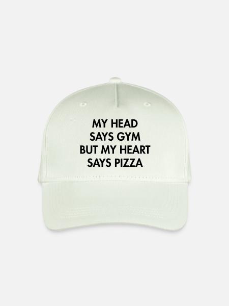 My head says gym but my heart says pizza - Organic Kids’ Baseball Cap - light mint green