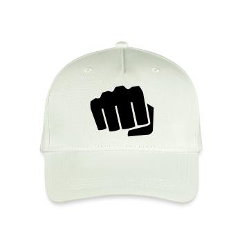 Faust Geschenk Idee dagegen Symbol Hand - Kinder Bio Basecap - Helles Mintgrün - Vorne