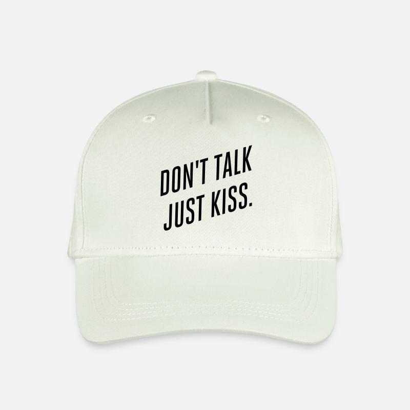 Don't talk just kiss - Kinder Bio Basecap - Helles Mintgrün