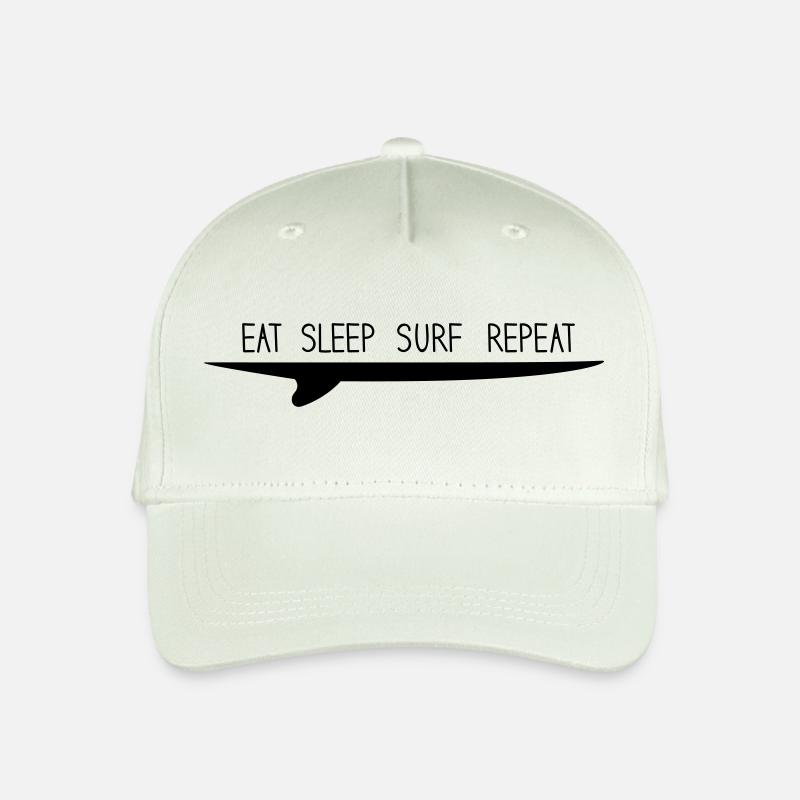 eat sleep surf repeat - Kinder Bio Basecap - Helles Mintgrün