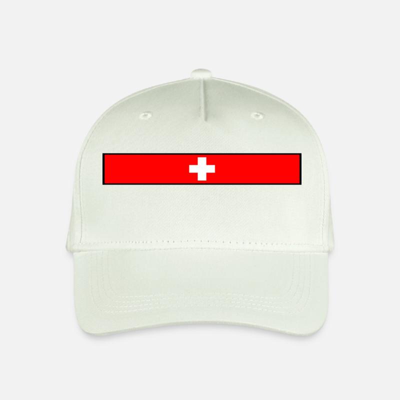 Schweiz Flagge - Kinder Bio Basecap - Helles Mintgrün