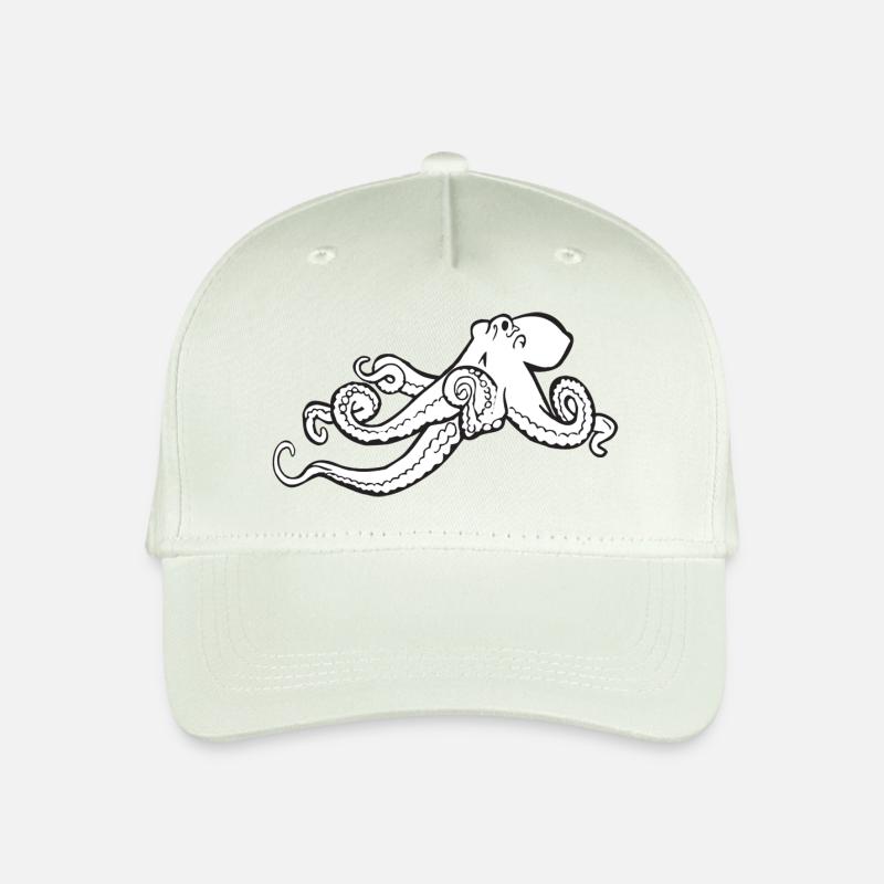 tintenfisch giant octopus krake kalmar sepien fish - Kinder Bio Basecap - Helles Mintgrün