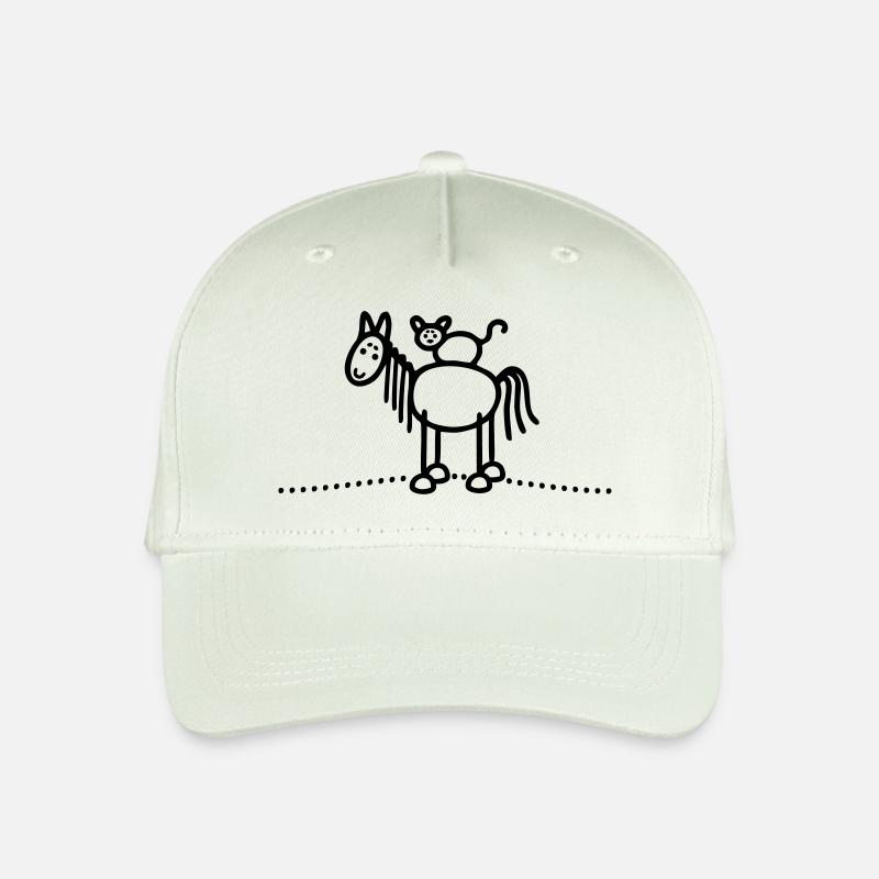 Pferd Katze - Kinder Bio Basecap - Helles Mintgrün
