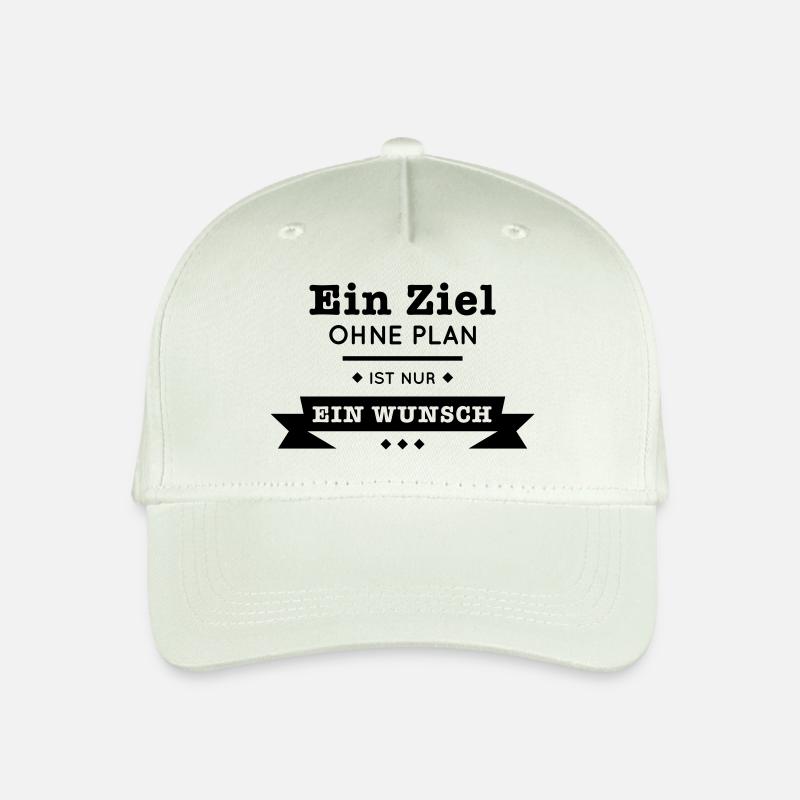 Ziel ohne Plan nur Wunsch Spruch Statement Planung - Kinder Bio Basecap - Helles Mintgrün