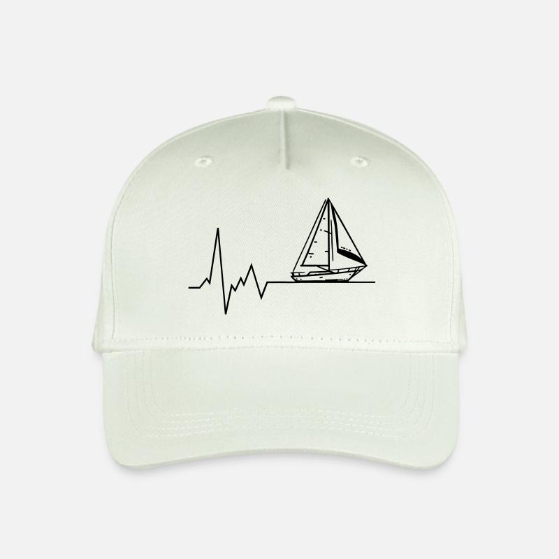 Herzschlag Segelboot Kapitän - Kinder Bio Basecap - Helles Mintgrün