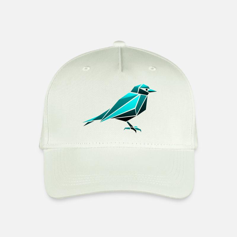 Spatz Vogel Origami Polygon - Kinder Bio Basecap - Helles Mintgrün