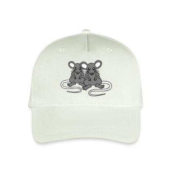 Zwei Böse Mäuse Wütend Frustriert Sauer Aggressiv - Kinder Bio Basecap - Helles Mintgrün - Vorne