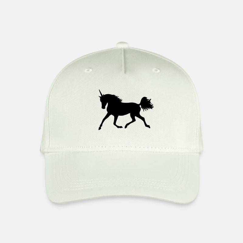 Einhorn Silhouette Unicorn schwarz - Kinder Bio Basecap - Helles Mintgrün