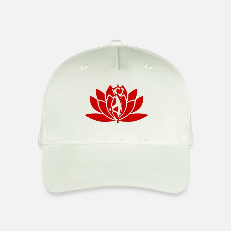Yoga Blume rot - Kinder Bio Basecap - Helles Mintgrün