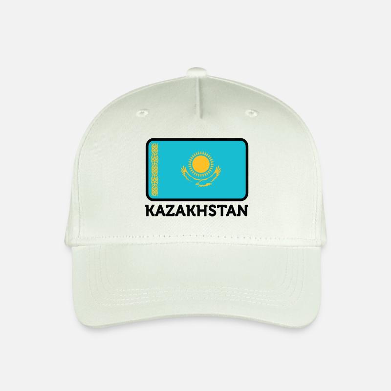 Nationalflagge von Kasachstan - Kinder Bio Basecap - Helles Mintgrün