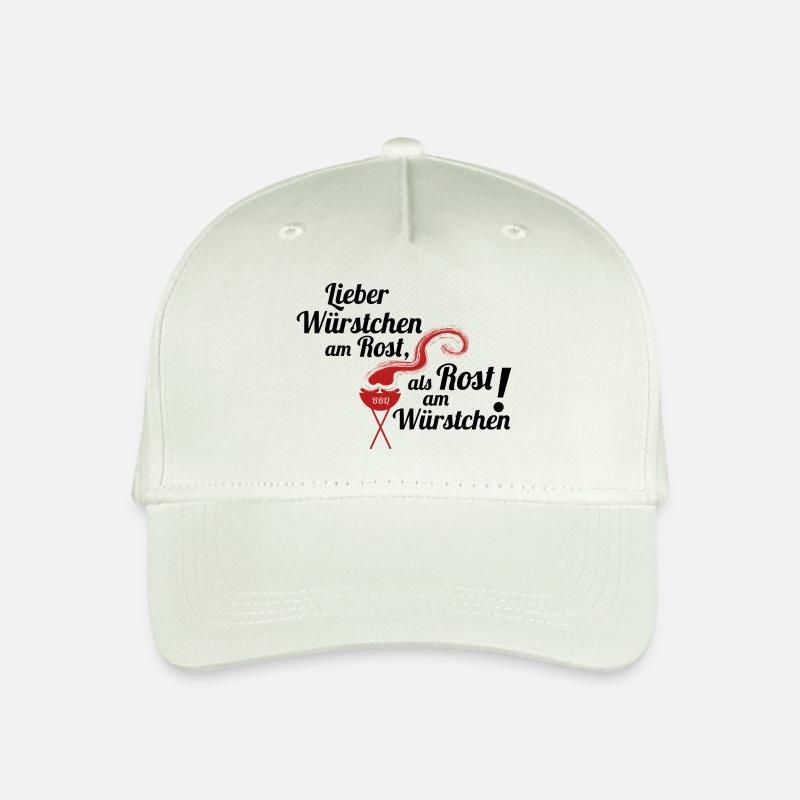 Würstchen am Rost Grillen Grill Geschenkidee - Kinder Bio Basecap - Helles Mintgrün