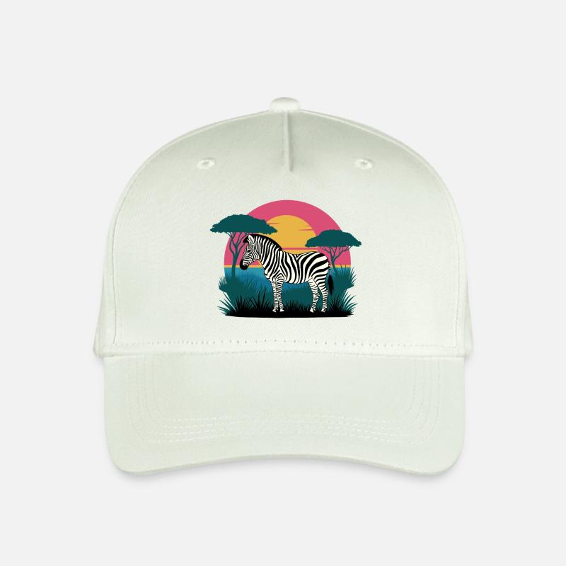 Sunset Zebra - Kinder Bio Basecap - Helles Mintgrün