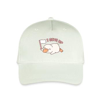 Cute Ducky Waving White Flag I Give Up Funny - Organic Kids’ Baseball Cap - light mint green - Front