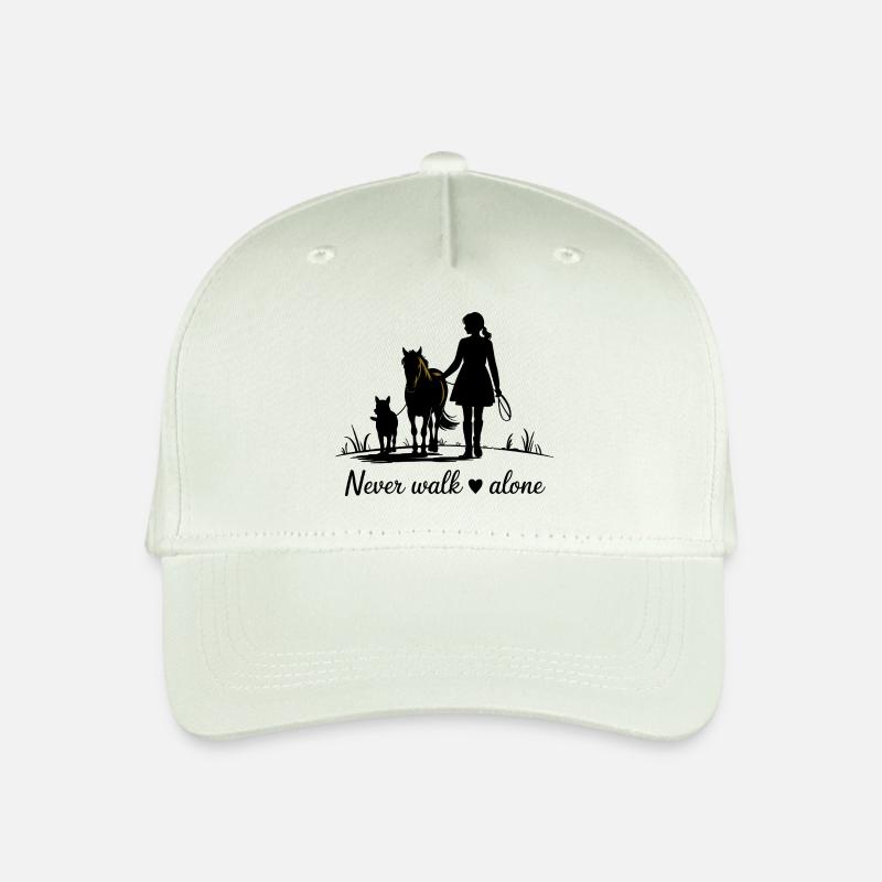 Never Walk Alone – Pferd, Mädchen & Hund - Kinder Bio Basecap - Helles Mintgrün
