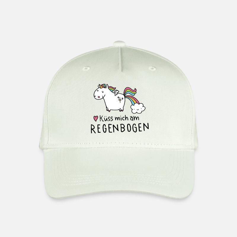 Kü mich am Regenbogen - Kinder Bio Basecap - Helles Mintgrün