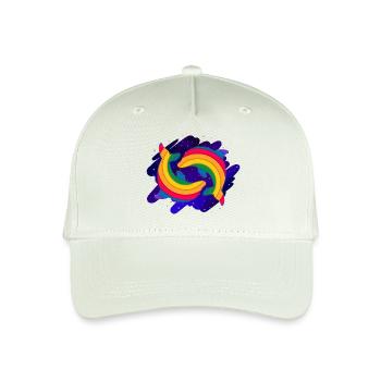 Regenbogen Delfine (Himmel) - Kinder Bio Basecap - Helles Mintgrün - Vorne