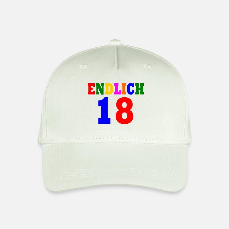 Endlich 18 - Kinder Bio Basecap - Helles Mintgrün