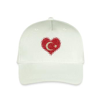 Ich Liebe Türkei türkisch Herz Türkiye Cumhuriyeti - Kinder Bio Basecap - Helles Mintgrün - Vorne