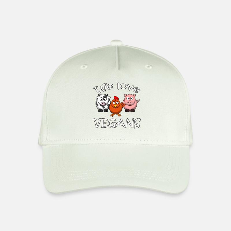 VEGANER LUSTIGE SPRÜCHE ANIMALS LOVE VEGANS GIFT - Kinder Bio Basecap - Helles Mintgrün