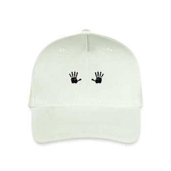 Handabdruck Hand Gipsabdruck Baby Geschenk - Kinder Bio Basecap - Helles Mintgrün - Vorne