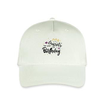 Félicitations anniversaire - Casquette de baseball bio Enfant - vert menthe clair - Devant