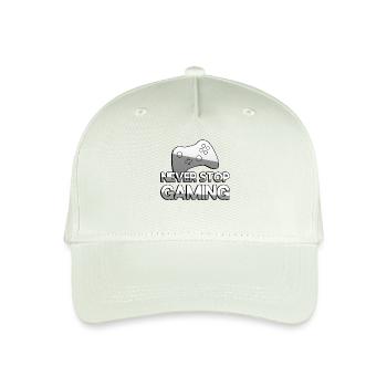 NEVER STOP GAMING + Controller - Gaming - Kinder Bio Basecap - Helles Mintgrün - Vorne