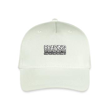 Reading: where imagination knows no bounds - Organic Kids’ Baseball Cap - light mint green - Front