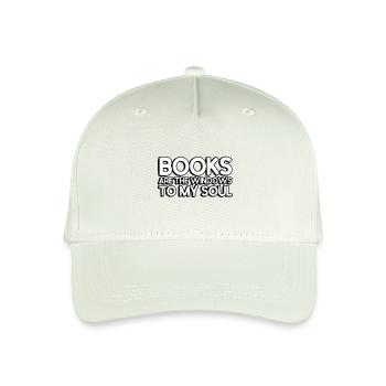 Books are the windows to my soul - Kinder Bio Basecap - Helles Mintgrün - Vorne
