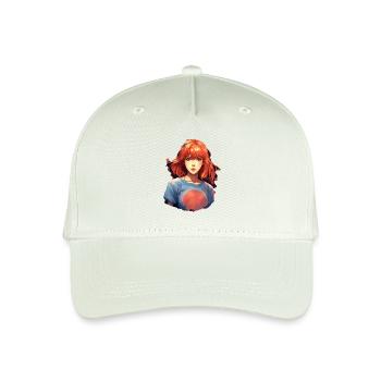 Anime Girl - Organic Kids’ Baseball Cap - light mint green - Front