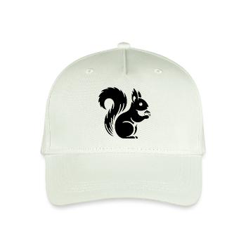 Minimalistische Eichhörnchen Silhouette mit Nuss - Kinder Bio Basecap - Helles Mintgrün - Vorne