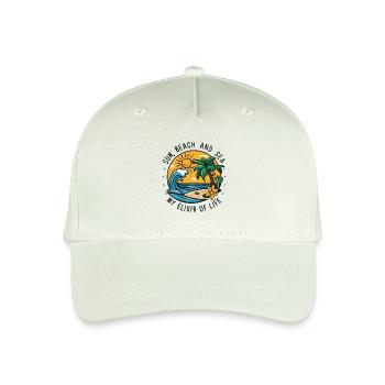 Sun, beach and sea - my elixir of life - Organic Kids’ Baseball Cap - light mint green - Front