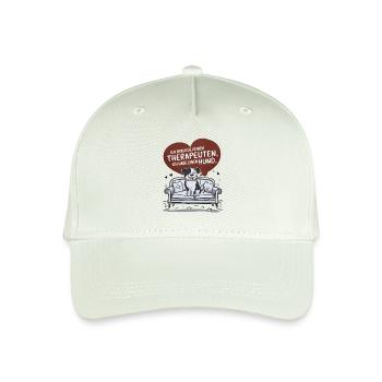 Ich brauche keinen Therapeuten ich habe einen Hund - Kinder Bio Basecap - Helles Mintgrün - Vorne