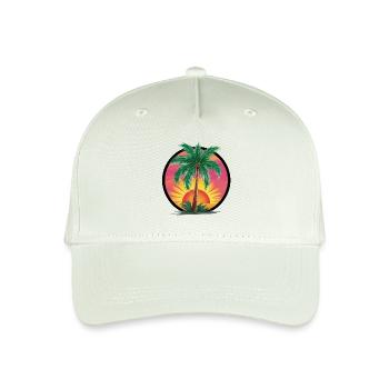 Tropical palm tree at sunset – holiday motif - Organic Kids’ Baseball Cap - light mint green - Front