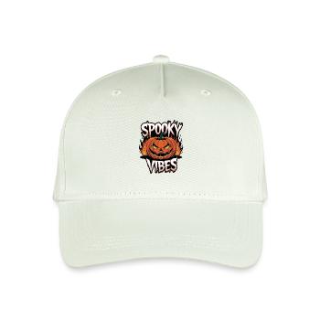 Gruselige Kürbislaterne – Spooky Vibes - Kinder Bio Basecap - Helles Mintgrün - Vorne