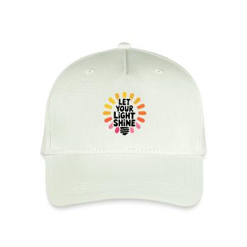 Let Your Light Shine – Glowing Light Bulb - Organic Kids’ Baseball Cap - light mint green - Front