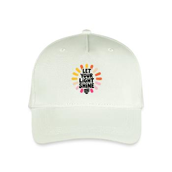 Let Your Light Shine – Glowing Light Bulb - Organic Kids’ Baseball Cap - light mint green - Front